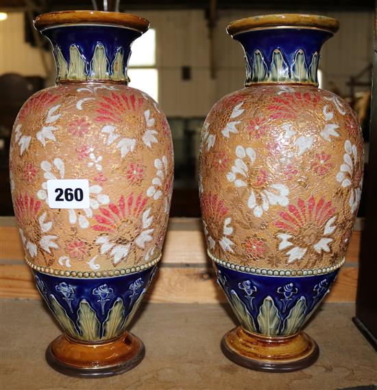 Pair of Doulton Slaters Patent vases